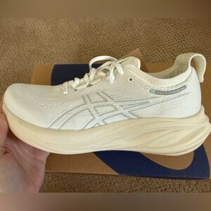 Asics Cream White Athletic Running Shoes